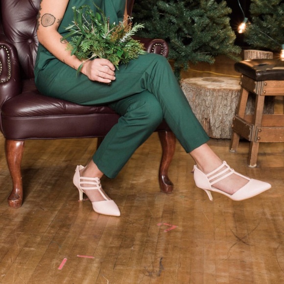 Journee Collection Shoes - Blush Pink Strappy Pumps